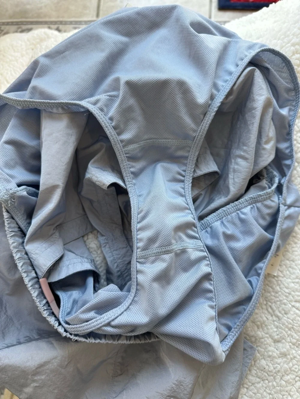 Varley Light Gray-Blue Kallin Athletic Running Shorts lined Size Large